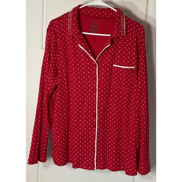 Simply Basic Red Christmas 2pc Sleepwear Set 2X - Picture 1 of 6